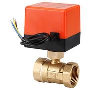 Válvula de bola motorizada AC 220V 1.6MPa Latón Válvula de bola motorizada Válvula de bola 2 vías 3 hilos rosca DN15 DN25 Actuador motorizado silencioso