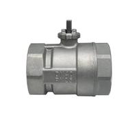 Válvula de bola motorizada de acero inoxidable DN40 con cuerpo de rosca.