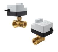 Válvula de bola motorizada de latón, 3 cables, doble control, actuador eléctrico, CA 220 V, 3 vías/2 vías, DN15, DN20, DN25, DN32, DN40, con interruptor manual.(DN25,AC 220V_CR302)