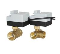 Válvula de bola motorizada de latón, 3 vías/2 vías, DN15, DN20, DN25, DN32, DN40, con interruptor manual, actuador eléctrico de 3 cables y dos controles, CA 220 V(DN15,12-24V_3 WAYS)