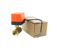 Válvula de bola motorizada de latón de 2 vías DN15/DN20/DN25 de tres cables de dos controles, 220 V CA 12 V CC (2.5 cm, 220VAC_3 cables, 2 puntos)