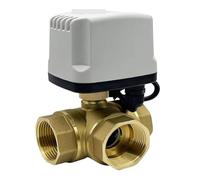 Válvula de bola motorizada de latón de 3 vías, DN15, DN20, DN25, DN32, impermeable IP65, 3 hilos, 2 controles, tipo T(DN20,L TYPE_12VDC_CR02)
