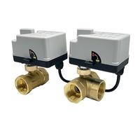 Válvula de bola motorizada de latón, DN15, DN20, DN25, DN50, 220 V, 12 V, 24 V, actuadores eléctricos de 3 cables y 2 controles con interruptor manual.(DN50,24VDC_3 WAY)