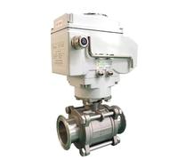 Válvula de bola motorizada de plataforma alta DN65 de acero inoxidable 304, 220 VCA, casquillo Tri-Clamp, 1 unidad(220VAC)