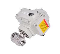 Válvula de bola motorizada de tres vías G3" DC24V AC220V Válvula de bola eléctrica de acero inoxidable Q941/45F-16P con rosca hembra tipo T/L(110VAC-T Type)