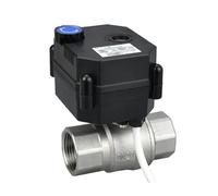 Válvula de bola motorizada DN15 DN20 DN25 DN32 con interruptor manual, válvulas eléctricas de acero inoxidable, 1 unidad(DN25,DC12V_CR01)