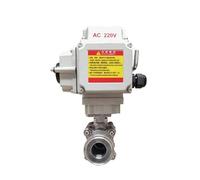 Válvula de bola motorizada eléctrica de acero inoxidable DN20 Φ25 220VAC Tri-Clamp - Válvula solenoide de alto rendimiento for aplicaciones industriales(220VAC)