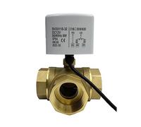Válvula de bola motorizada tres vías 2 pulgadas, gran torsión, 220V, 12V, 24V, 3 cables, controles, válvula eléctrica latón(24VDC-L TYPE)