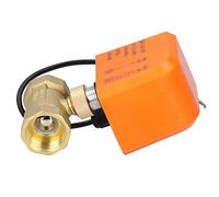 Válvula de bola motorizada, válvula de bola eléctrica de 2 vías, equipo mecánico motorizado de latón de 2 cables DC 12V 24V DN25