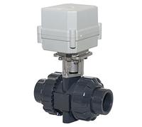 Válvula de bola motorizada, Válvula de bola motorizada PVC 1/2" DN15, 2 vías, 24 V CC(CR301)