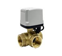 Válvula de bola motorizada, Válvula de bola motorizada tres vías latón 1/2", 3/4", 1" y 2"(T Type-12vdc-cr02,1")