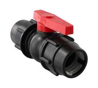 Válvula de bola PE con rosca externa, para sistemas de riego, válvula de cierre resistente a alta presión, diseño de orificio liso, conexiones OD de 16-63 mm