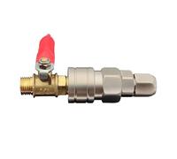 Válvula de bola pequeña tipo C con interruptor de conexión rápida y manija roja, de latón, 1/4" DN8, for roscas internas y externas de tráquea de 8 mm(Male Thread Type)