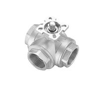 Válvula de bola plataforma alta neumática tres vías DN15-25, válvula acero inoxidable, cuerpo rosca interna(L-type,DN15)