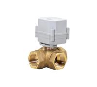 Válvula de bola proporcional analógica de tres vías de latón, control 4-20 mA/0-10 V, 9-24 V(G3/8,BSP_L FLOW_0-10V)