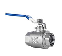 Válvula de bola puerto completo hembra acero inoxidable 304 2P con válvulas rosca mango vinilo interruptor agua DN8/10/15/20/25/32/40 1 Uds(3/8 Inch)