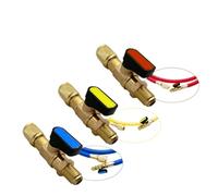 Válvula De Bola Recta SAE De 1/4" For Refrigerante, Válvula De Cierre De Aire Acondicionado For Mangueras De Carga R22, R410A Y R134A, Accesorio De Conector.(R410 Yellow)