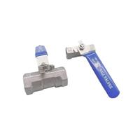 Válvula de bola roscada de acero inoxidable 304 (1/4", 3/8", 3/4", 1", 1-1/4", 1-1/2"), tipo recto hembra. 1 unidad.(DN32)