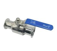 Válvula de bola sanitaria de acero inoxidable 304 de 19 mm, 25, 32, 38, 45, 51, 57, 63 mm, 304, triple abrazadera de 50,5 mm/64 mm, tipo virola para productos de diario casero (51 mm x virola 64)
