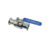 Válvula de bola sanitaria de acero inoxidable 304 de 19 mm, 3/4", 1", 1-1/2", 2", con triple abrazadera y casquillo de 50,5 mm/64 mm for productos lácteos de elaboración casera.(19mm x Ferrule 50.5)