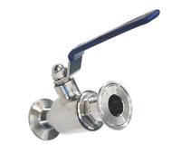 Válvula de bola sanitaria de acero inoxidable de dos piezas, tipo férula Tri Clamp, 19 mm, 1 pulgada, 25 mm, 32 mm (1 unidad)(32mm)