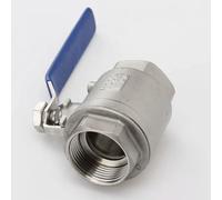 Válvula de bola sanitaria hembra de acero inoxidable SS304 de 2 piezas con puerto completo y mango de vinilo.(DN50)