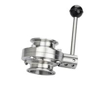 Válvula de bola Tri-Clamp, Válvula de mariposa sanitaria acero inoxidable 304 con triple abrazadera, varios tamaños for elaboración casera cerveza y lácteos(Od38*Ferrule 50.5)