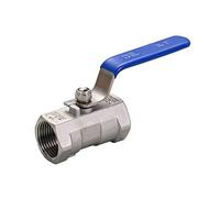 Válvula de bola una pieza con puerto reductor acero inoxidable 201/304/316 DN8/DN10/DN15/DN20/DN25 1/2" BSPP hembra for agua, gas y aceite, 16 bar, 0-80 °C