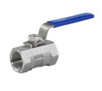 Válvula de bola Válvula de bola de una pieza de acero inoxidable 1/4 u201d3/8 "3/4" 1 "1-1/4" 1-1/2 "2" Interruptor de válvula de tubería de agua de grifo roscado DN15-DN50 1 pieza(SS304,3/8 Inch)