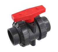 Válvula de bola viva de PVC de 2 pulgadas con enchufe de doble unión, anillo O EPDM y asiento de PTFE para controlar agua, ácidos y aceites en sistemas de tuberías