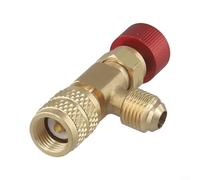 Válvula de CA, 1 paquete de junta de llenado R22 R410 para sistemas de aire acondicionado, diseño giratorio superior, conexión de cuerpo de latón con mango de aluminio para técnicos HVAC (R410-R410)