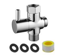 Válvula de cambio de tres vías Gobesty, G 1 / 2, latón completo, ducha, sim, válvula de cambio, cobre, cromo