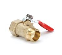 Válvula de cierre aislamiento, 1 unidad, válvula bola pequeña latón, rosca hembra/macho, junta conector, adaptador acoplador instalación tubería cobre(1/2")