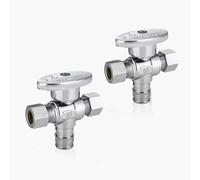 Válvula de cierre angular de doble salida - Entrada FIP de 1/2" x salidas de compresión de 3/8" - Válvula de cierre duradera de latón cromado(2pack PEX Expansion)