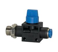 Válvula de cierre "Blaue Serie", conector de enchufe, G 1/2 a, para llave de diámetro exterior de 12 mm, presión de trabajo máx. 15 bares, plástico/latón vern.