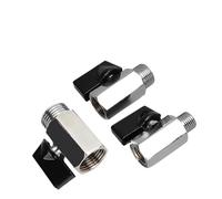 Válvula de cierre de agua, gas y aceite, bola de latón, rosca BSP, color negro, mini macho a hembra(1l2 Male)