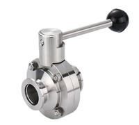 válvula de cierre de agua Válvula de acero inoxidable, 1 pieza SS304 mariposa vacío manual sanitaria, válvula abrazadera rápida tipo KF25 KF40 KF50(KF25)