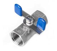 válvula de cierre de agua Válvula de acero inoxidable, válvulas bola con manija mariposa 201, válvula una pieza rosca hembra 1/4"" 3/8"" 1/2"" 3/4"" 1"" DN8-DN25, 1(0.5 Inch)