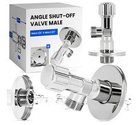 Válvula de Cierre de Ángulo 1/2'' x 1/2'' Laton Cromado Conexión Control de Agua Lavadora Lavavajillas Fregadero Waterstop Roseta
