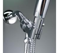 Válvula de cierre de cabezal de ducha ABS con función de pausa - Válvula de control de flujo de ahorro de agua para duchas de mano, plata, paquete de 2 (2,6 x 4 x 2 cm)