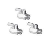 Válvula de Cierre de Cabezal de Ducha, Válvula de Bola de Acero Inoxidable 304 Rosca NPT (1/2 Pulgada Macho x 1/2 Pulgada Hembra), Paquete de 3