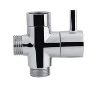 Válvula de Cierre de Desviador de Forma de T de 3 Maneras Ducha Rociador de Bidé de Retrete Adaptador de Agua Color de Cromo Socialme-eu