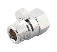 Válvula de cierre de ducha de mano con control de flujo, válvula de parada de agua de latón para ducha de mano, compatible con conector estándar G de 1/2 pulgada (plata)