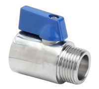 Válvula de cierre de ducha, mini válvula de bola de 5/8 de pulgada, regulador de presión de agua de cierre hembra a macho de acero inoxidable 304 para cabezal de grifo de cerveza