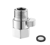 Válvula de cierre de ducha, válvula de restricción de agua de ducha de latón G1/2, válvula universal de control de flujo para ducha de mano, pulverizador de bidé (cromado)