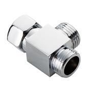 Válvula de cierre de latón de 3 vías, 1/2 pulgadas, pieza en T, distribuidor para válvulas de esquina, desviador de baño, ducha, ducha, T, adaptador para ducha, lavabo, cocina, bidé, válvula de cierre