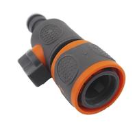 Válvula de cierre de manguera de jardín, conector de liberación rápida a prueba de fugas, adaptador de válvula de control de flujo de agua ABS con mango de goma, grifo de riego universal para césped