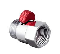 Válvula de cierre del cabezal ducha,Control flujo agua for mano, desviadora latón macizo for rociador bidé o accesorio grifo for baño con(Red Silver)