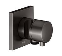 Válvula de cierre empotrada KEUCO IXMO, 1 consumidor con conexión de manguera y soporte de ducha con mango confort, roseta cuadrada, 59541351202, Color: Negro titanio cepillado