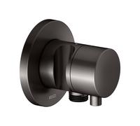 Válvula de cierre empotrada KEUCO IXMO, 1 consumidor con conexión de manguera y soporte de ducha con mango confort, roseta redonda, 59541351201, Color: Negro titanio cepillado